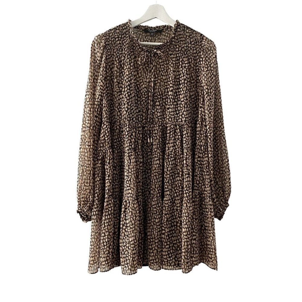 Ever New Melbourne Ebony Shift Mini Dress Smock Brown DRZ11929 Women's Size 6